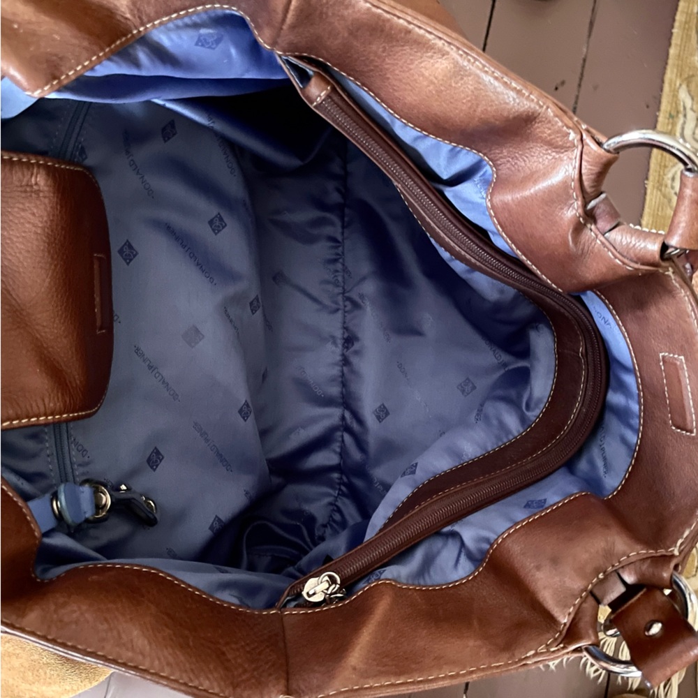Donald J. Pliner | Leather Shoulder Bag with Braided Handles ♥ NWOT - Picture 5 of 9